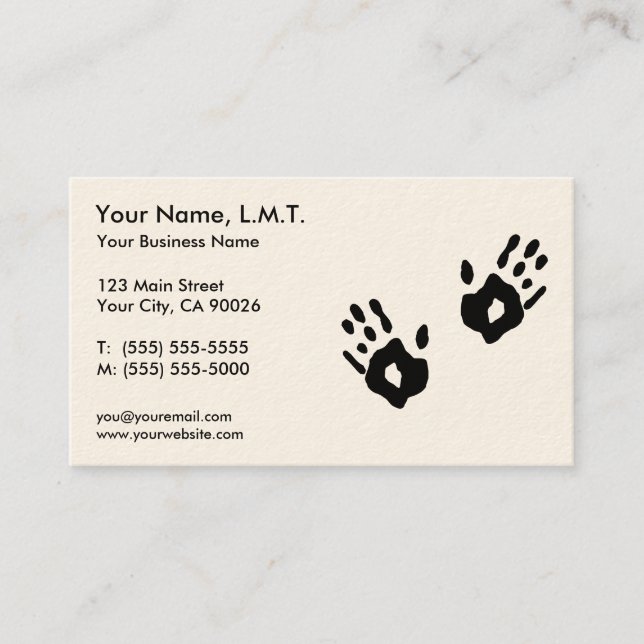 Massage Therapy Business Cards (Front)