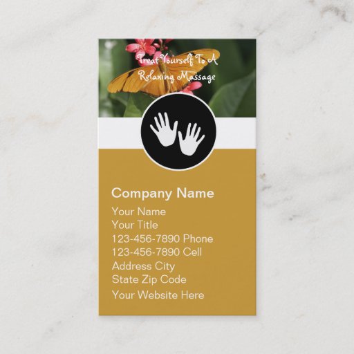 Customizable Massage Therapy Business Cards
