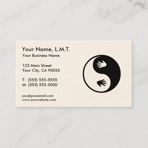 Customizable Massage Therapy Business Cards