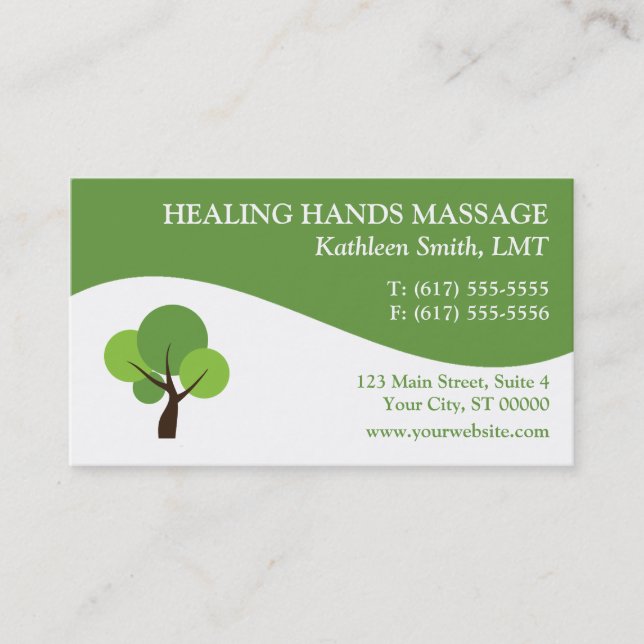 Massage Therapy Business Cards (Front)