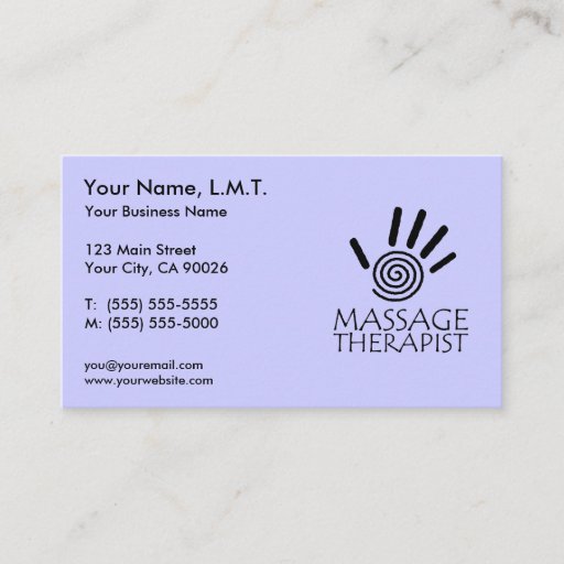 Customizable Massage Therapy Business Cards