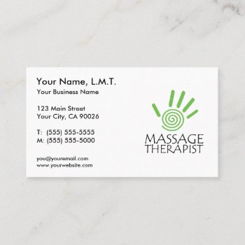 Massage Therapy Business Cards by thehealinghand at Zazzle