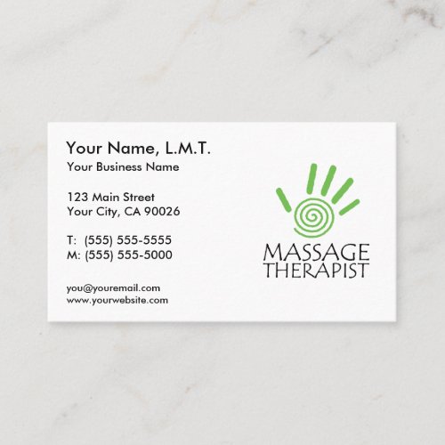 Massage Therapy Business Cards