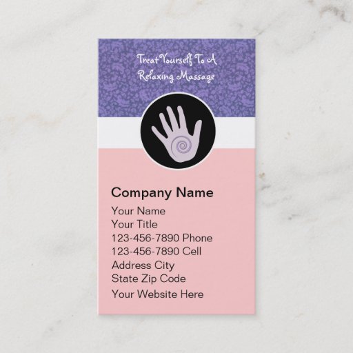 Customizable Massage Therapy Business Cards