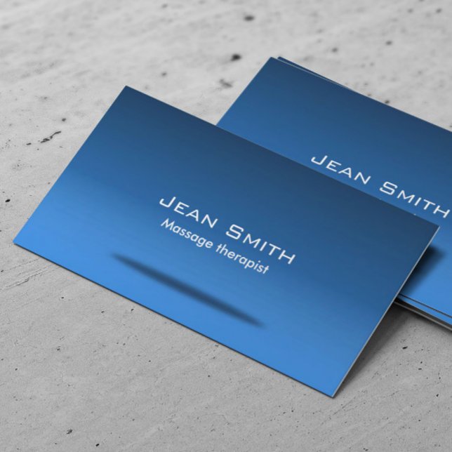 Massage Therapy Chiropractor Elegant Blue Business Card (Creator Uploaded)