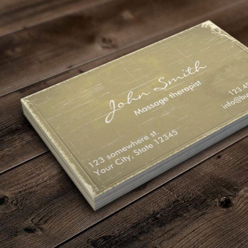 Old Paper Massage Therapist/Bodywork Business Card