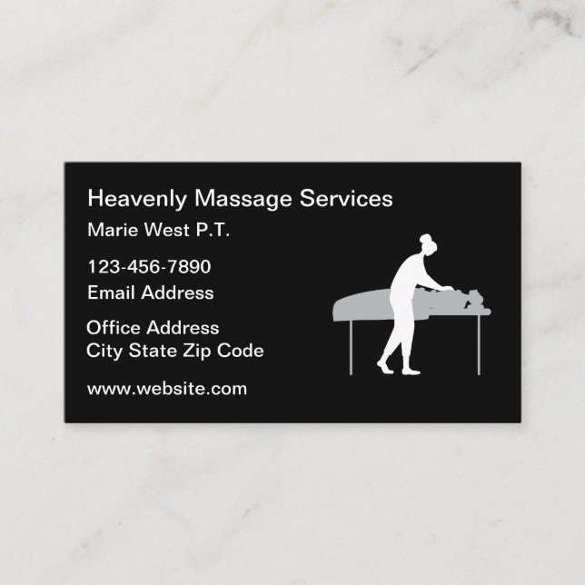 Massage Therapy Classic Business Cards (Front)