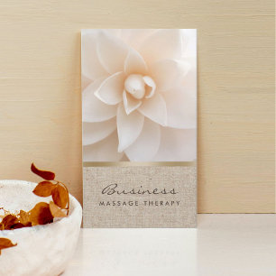 Massage Therapy Classy Flower & Burlap Healing Spa Business Card