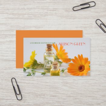 Massage Therapy Daisy Essential Oil Aromatherapy Business Card by businesscardsdepot at Zazzle
