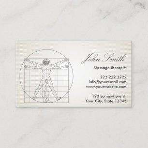 Massage Therapy Davinci Human Body Business Card