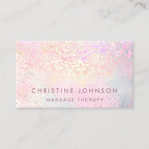 massage therapy delicate decor business card