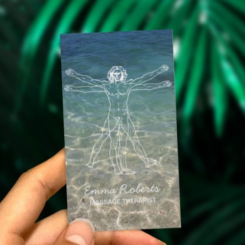 Massage Therapy Elegant Healing Sea Spa Business Card