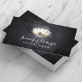 Massage Therapy Elegant Lotus Healing Salon Business Card