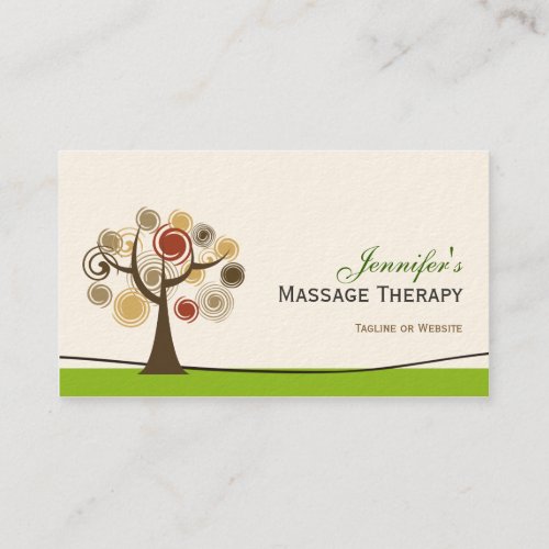 Massage Therapy _ Elegant Tree of Life Business Card