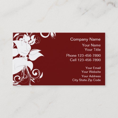 Massage Therapy Floral Design Business Card