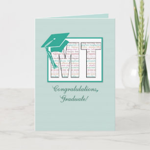 Massage Therapy Graduation Congratulations, MT Hat Card