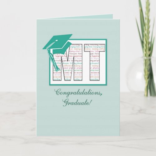 Massage Therapy Graduation Congratulations MT wit Card