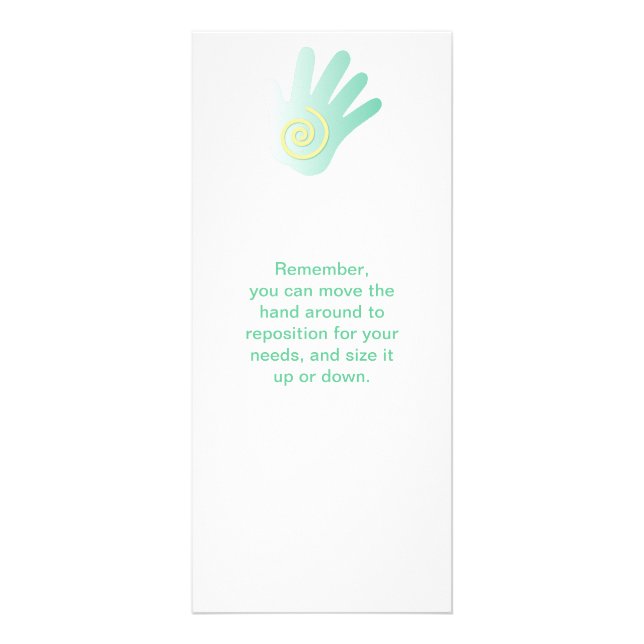 Massage therapy hand prints rack card (Front)