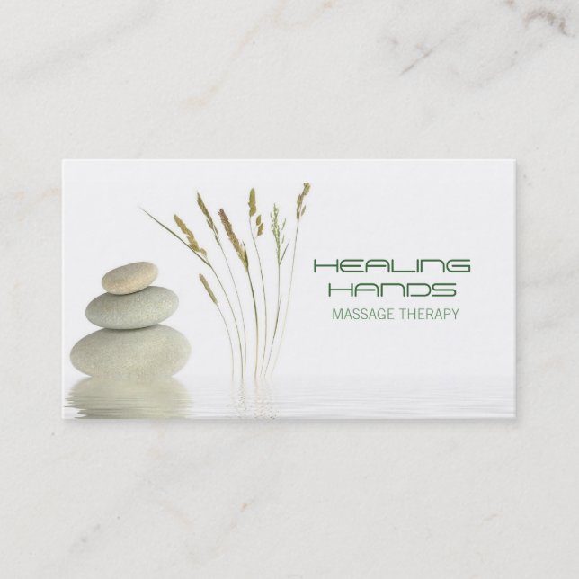 Massage Therapy Healing Arts Skin Care Business Business Card (Front)