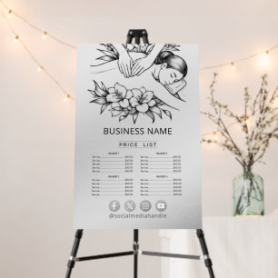 Massage Therapy Healing Hand Energy Spa Price List Foam Board