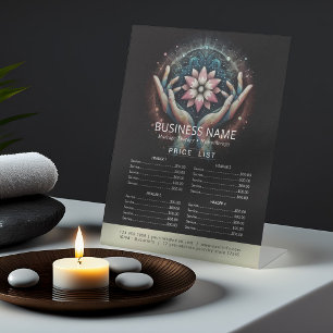 Massage Therapy Healing Hand Energy Spa Price List Pedestal Sign