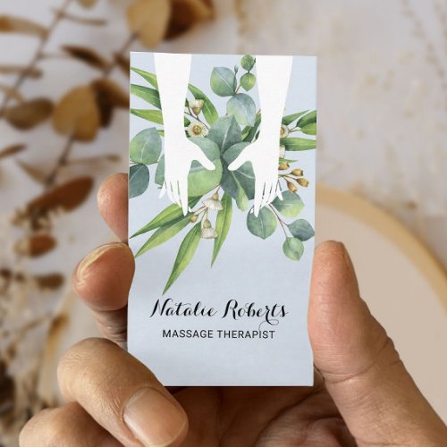 Massage Therapy Healing Hands Botanical Health Spa Business Card