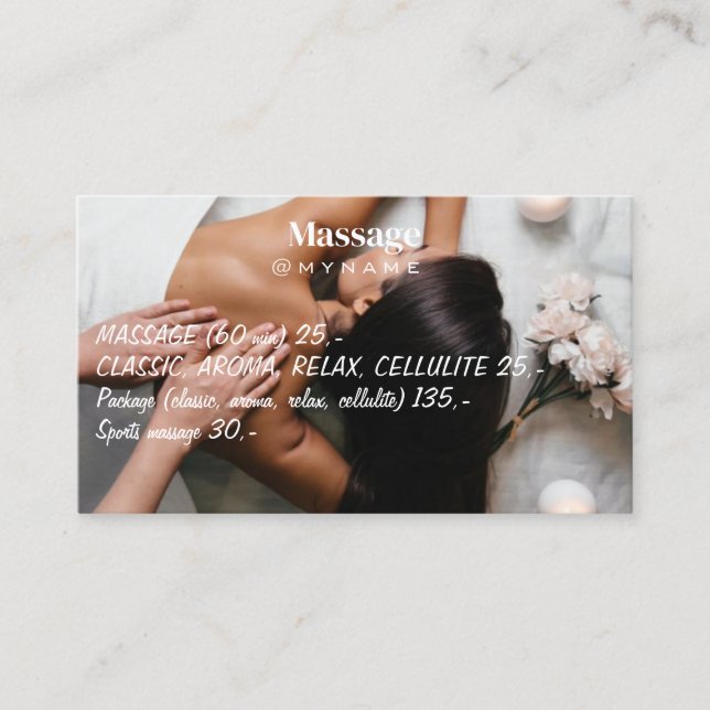 Massage Therapy Healing Hands Botanical Health Spa Business Card (Front)
