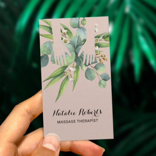 Massage Therapy Healing Hands Botanical Spa Business Card