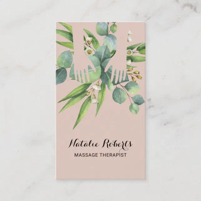 Massage Therapy Healing Hands Botanical Spa Business Card Zazzle 6823