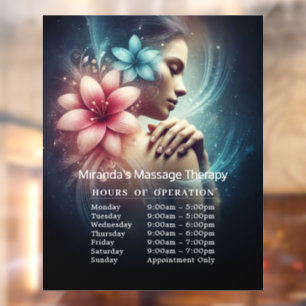 Massage Therapy Healing Hands Energy Opening Hours Window Cling