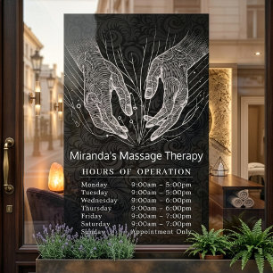 Massage Therapy Healing Hands Energy Opening Hours Window Cling
