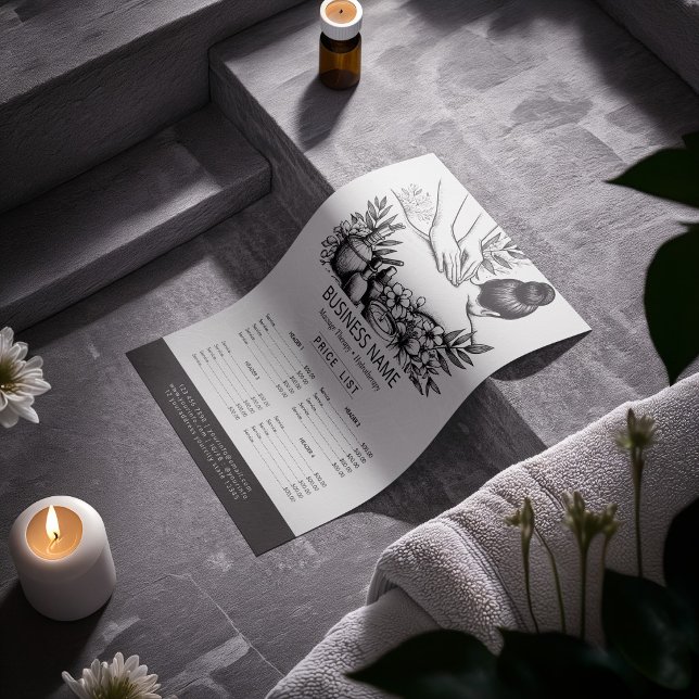 Massage Therapy Healing Hands Energy Spa Price Lis Flyer (Creator Uploaded)