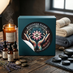Massage Therapy Healing Hands Energy Spa Thank you Classic Round Sticker