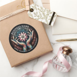 Massage Therapy Healing Hands Energy Spa Thank you Classic Round Sticker