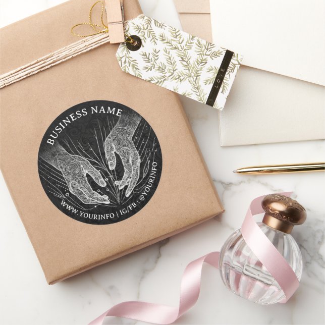 Massage Therapy Healing Hands Energy Spa Thank you Classic Round Sticker (Gifting)