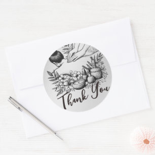 Massage Therapy Healing Hands Energy Spa Thank you Classic Round Sticker