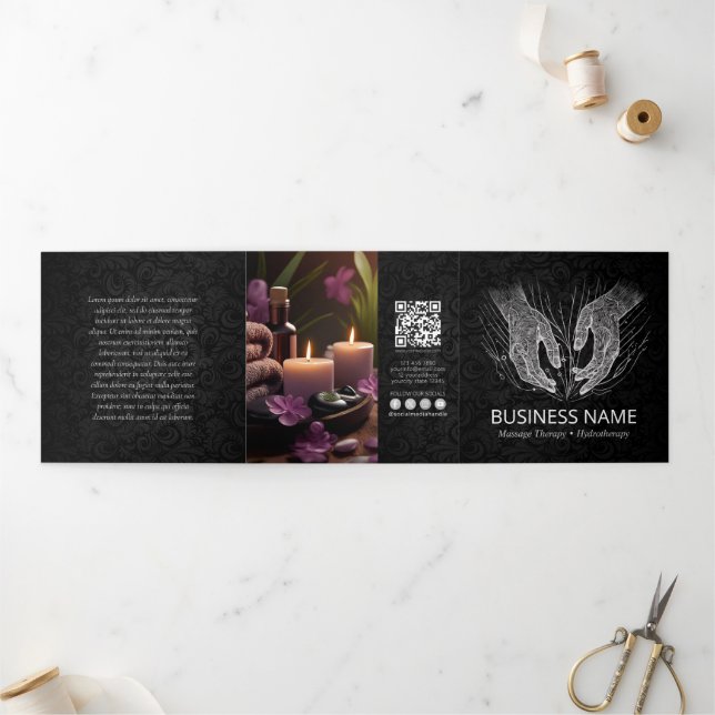 Massage Therapy Healing Hands Energy Spa Trifold (Outside)