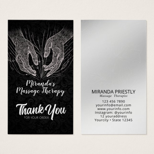 Massage Therapy Healing Hands Energy Spa Wellness (Front & Back)