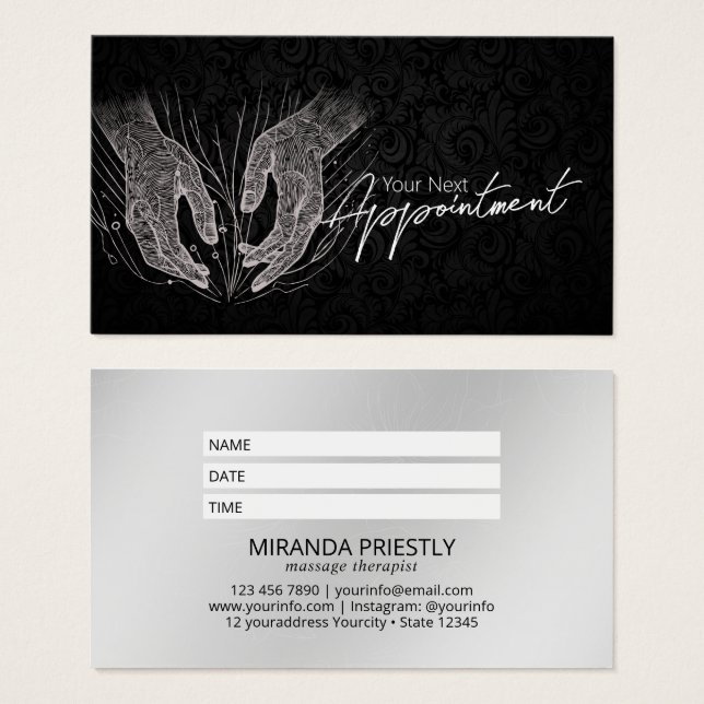 Massage Therapy Healing Hands Energy Spa Wellness (Front & Back)