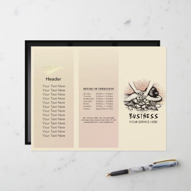 Massage Therapy Healing Hands Energy Spa Wellness (Front/Back In Situ)