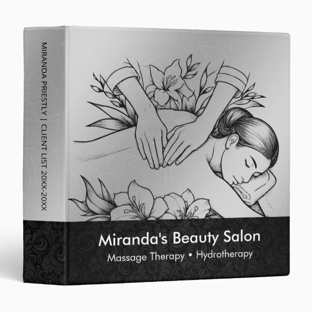 Massage Therapy Healing Hands Energy Spa Wellness 3 Ring Binder (Front/Spine)