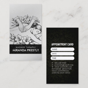 Massage Therapy Healing Hands Energy Spa Wellness Appointment Card