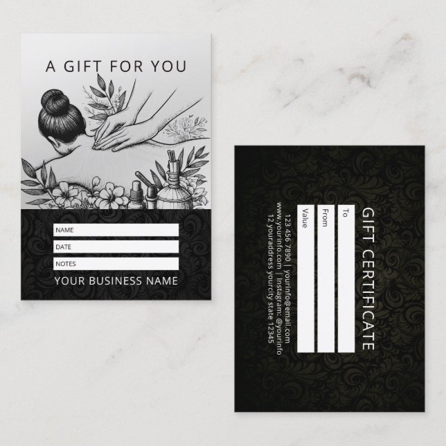 Massage Therapy Healing Hands Energy Spa Wellness Appointment Card (Front/Back)