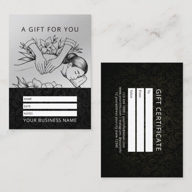 Massage Therapy Healing Hands Energy Spa Wellness Appointment Card (Front/Back)