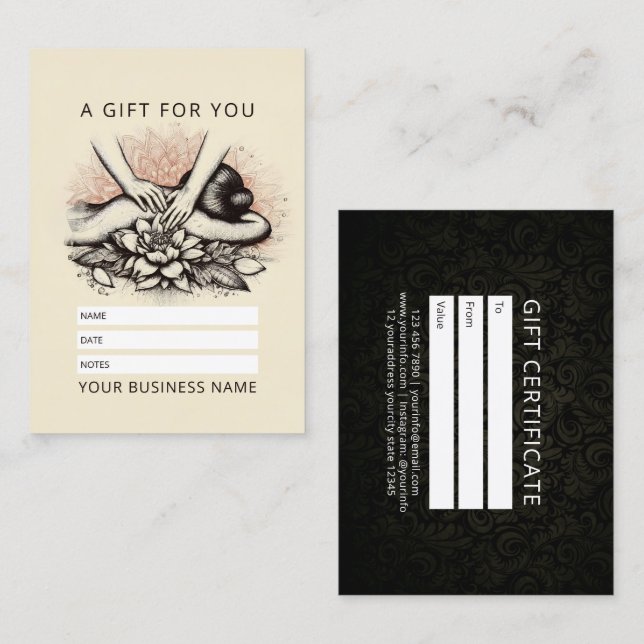 Massage Therapy Healing Hands Energy Spa Wellness Appointment Card (Front/Back)