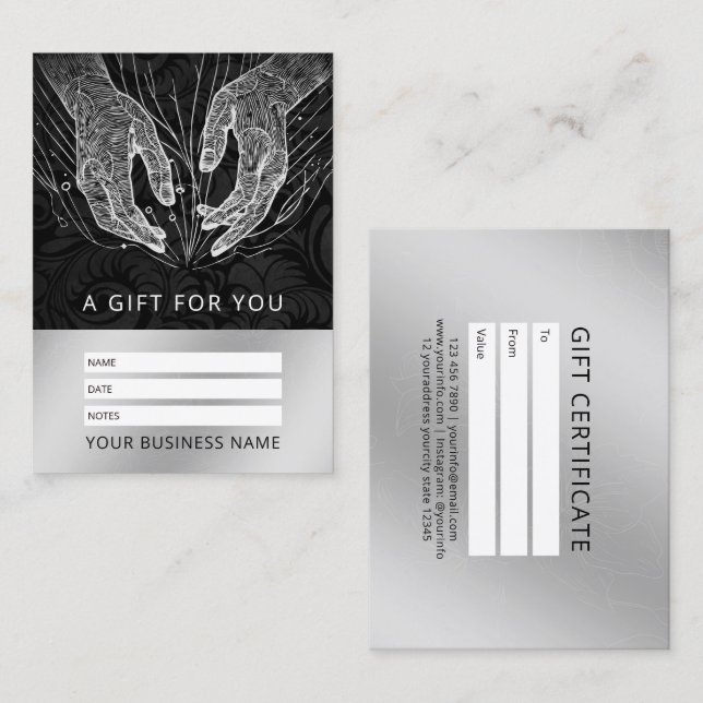 Massage Therapy Healing Hands Energy Spa Wellness Appointment Card (Front/Back)