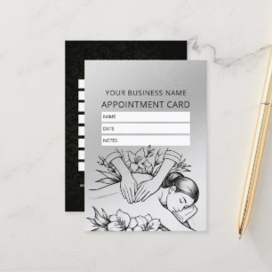 Massage Therapy Healing Hands Energy Spa Wellness Appointment Card
