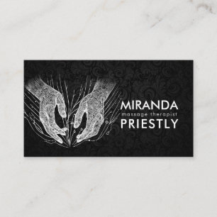 Massage Therapy Healing Hands Energy Spa Wellness Business Card