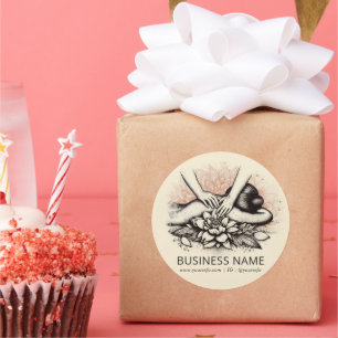 Massage Therapy Healing Hands Energy Spa Wellness Classic Round Sticker