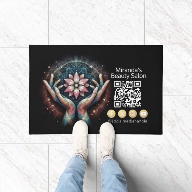 Massage Therapy Healing Hands Energy Spa Wellness Doormat (Indoor)